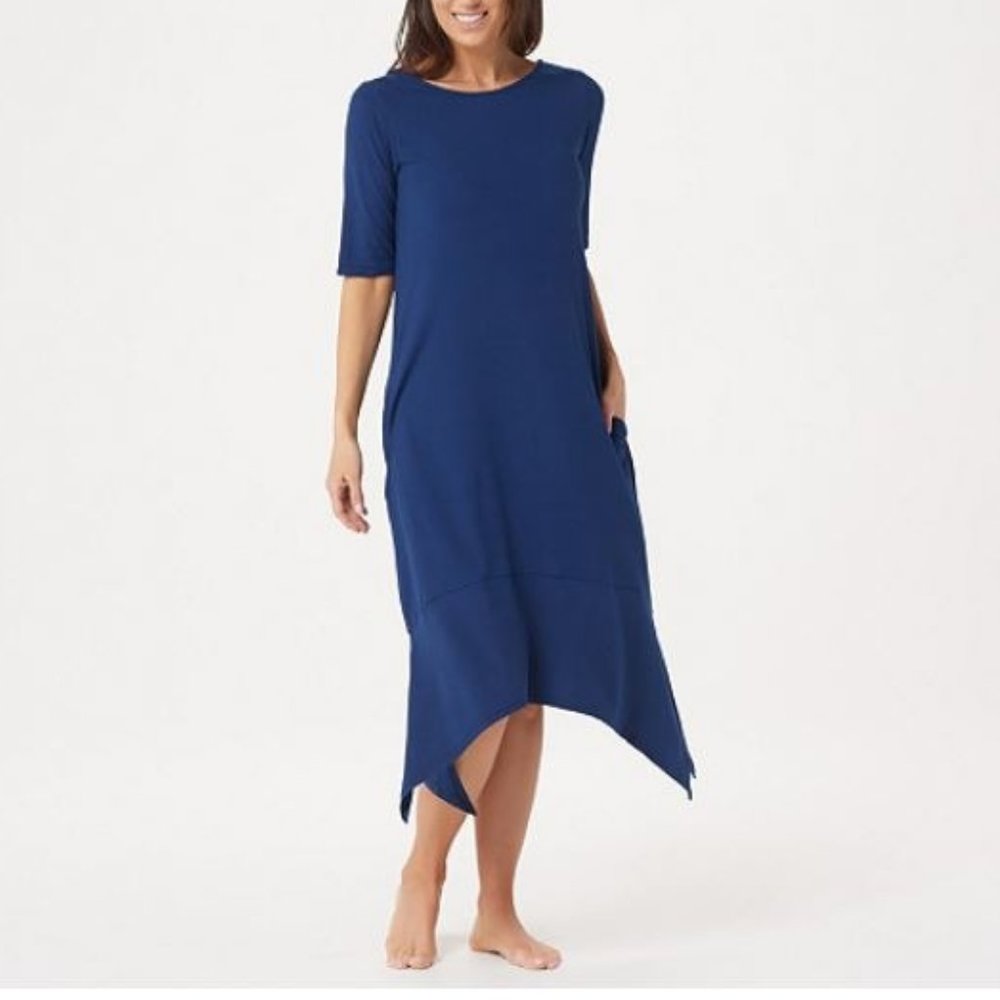 Cuddl Duds Flexwear Rainbow Hem Lounge Dress 2980